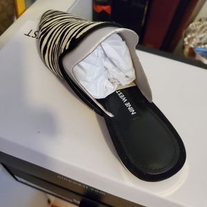 Nine west zebra slides